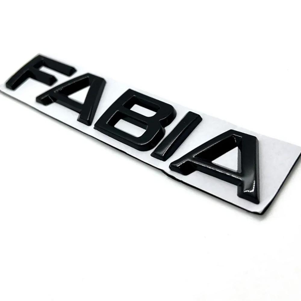 Эмблема шильдик наклейка надпись (FABIA) Skoda Fabia (черная глянцевая) 13.6x2.2 см