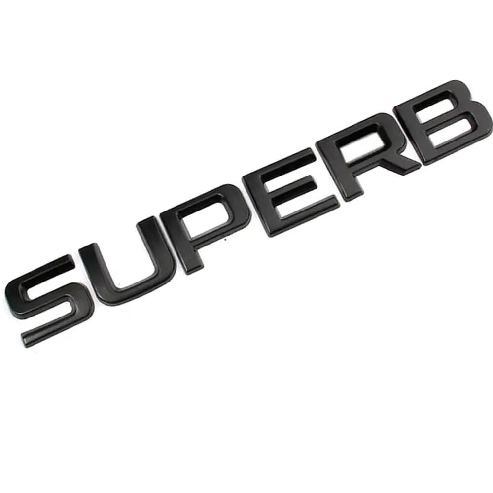 Эмблема шильдик наклейка надпись (SUPERB) Skoda Superb (черная матовая) - 170 мм