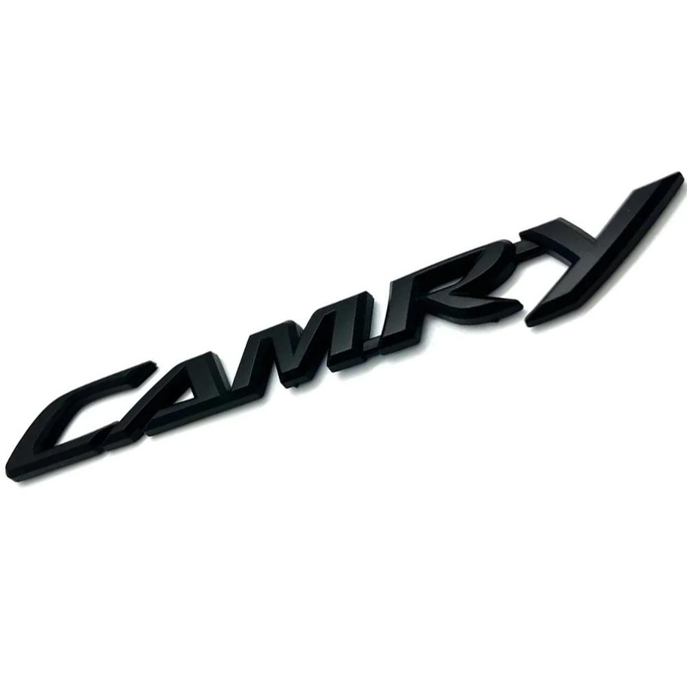 Эмблема шильдик наклейка надпись (CAMRY) на автомобиль Toyota (черная матовая) - 170x20 мм