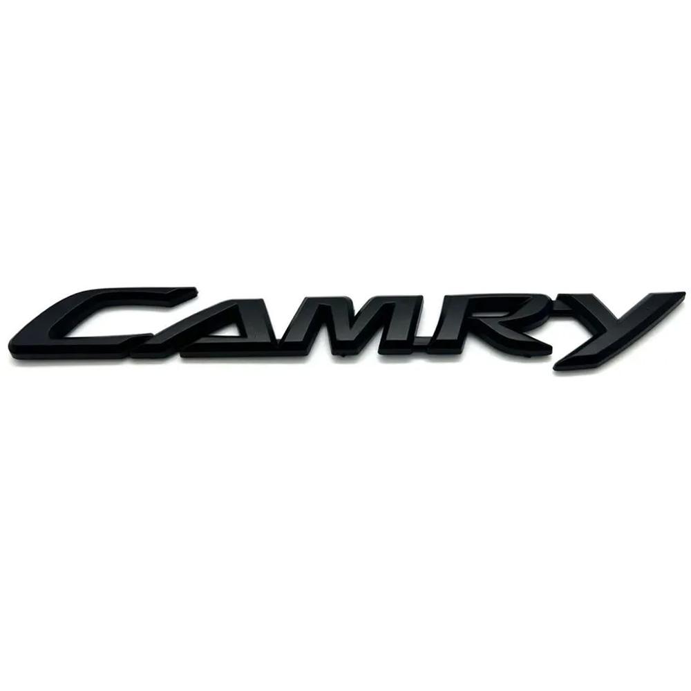 Эмблема шильдик наклейка надпись (CAMRY) на автомобиль Toyota (черная матовая) - 170x20 мм