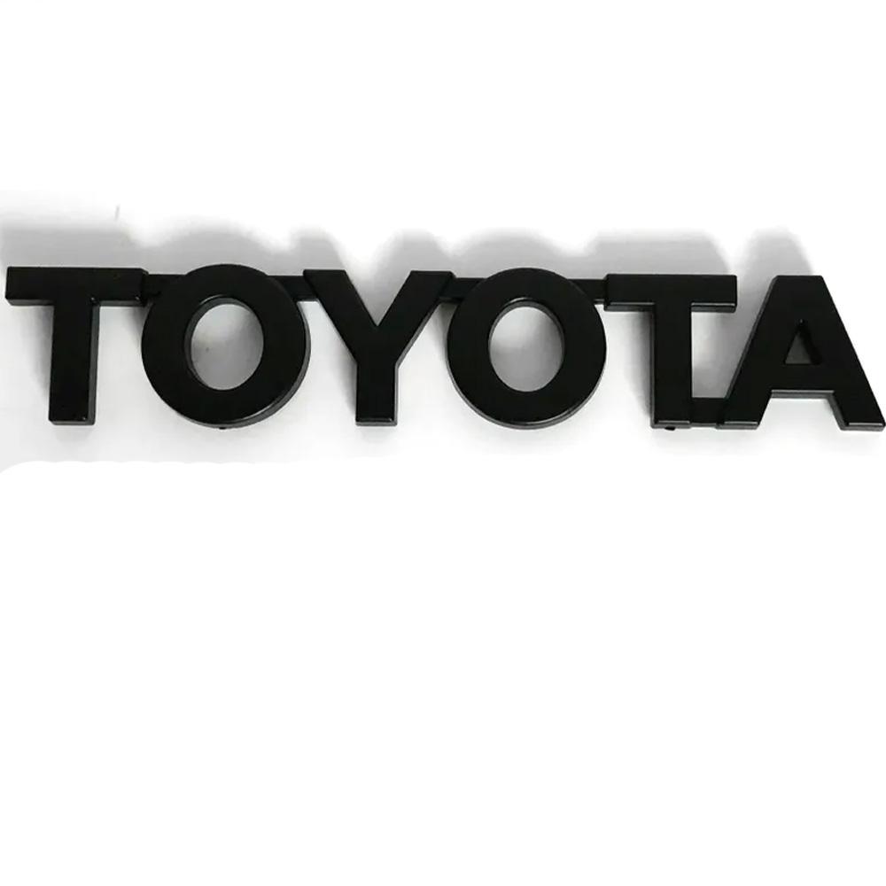 Эмблема шильдик наклейка надпись (Toyota) (черная матовая) 12,5 см