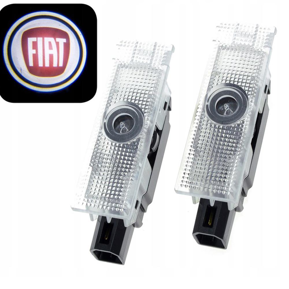 LED проекция подсветка логотипа для дверей Fiat 500X, 500L, Grande punto (комплект 2 шт.)