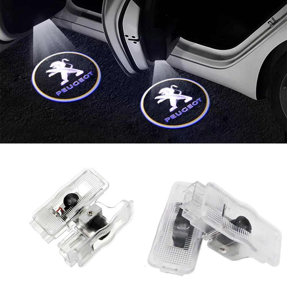 LED проекция подсветка логотипа для дверей PEUGEOT 408, 508, RCZ, 3008, 5008, 1007 (комплект 2 шт.)