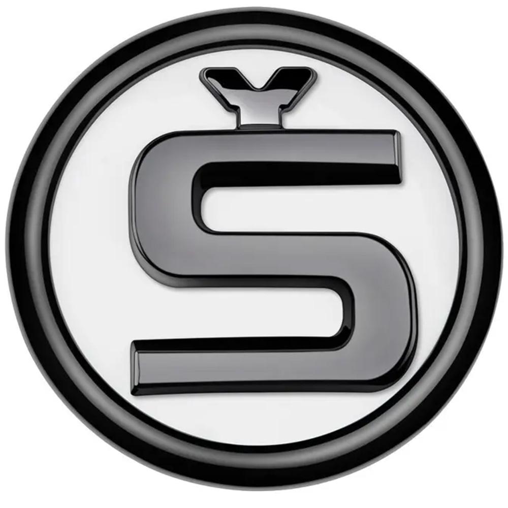 Эмблема логотип шильдик значок капота Skoda Octavia Tour A5 A7 , Fabia , Rapid , Superb , Yeti ( белая большая 89мм ) дизайн S, 32D853621A , 32D 853 621A