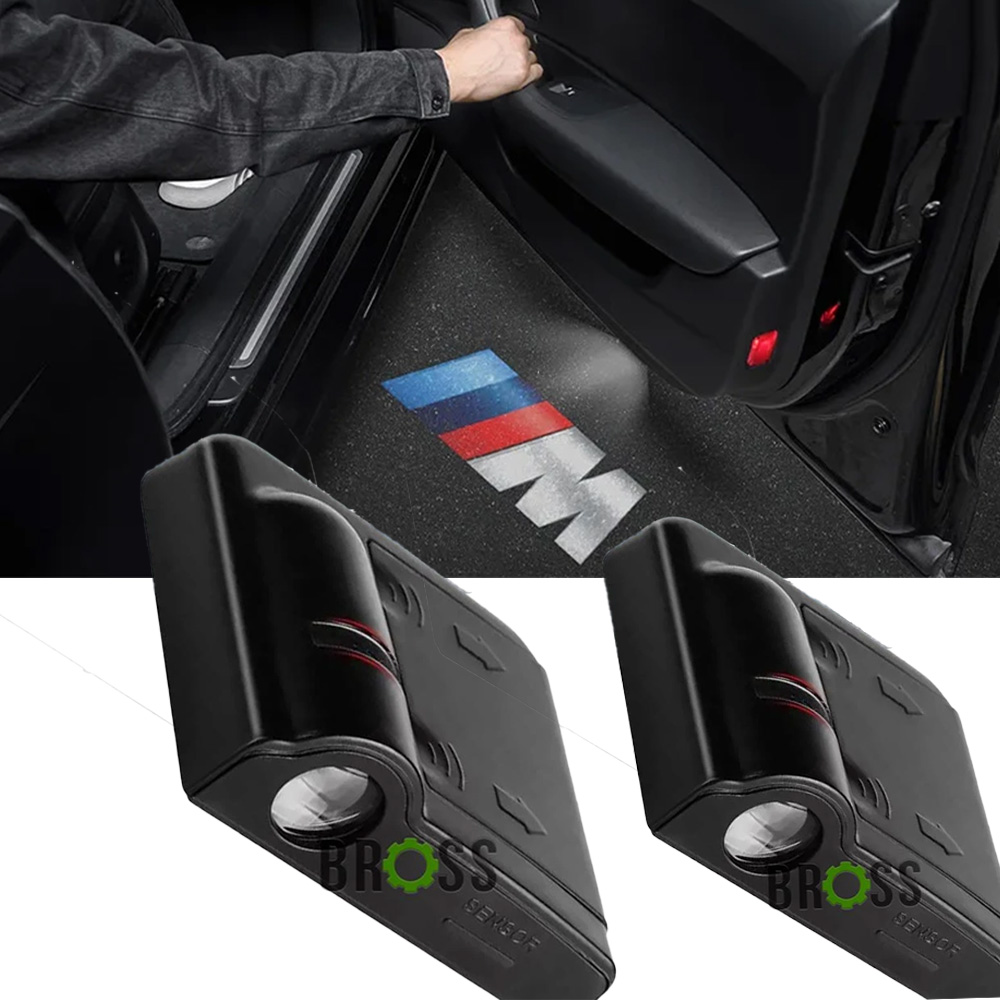 Проекция LED подсветка логотипа для двери BMW M (универсальный комплект 2 шт.)