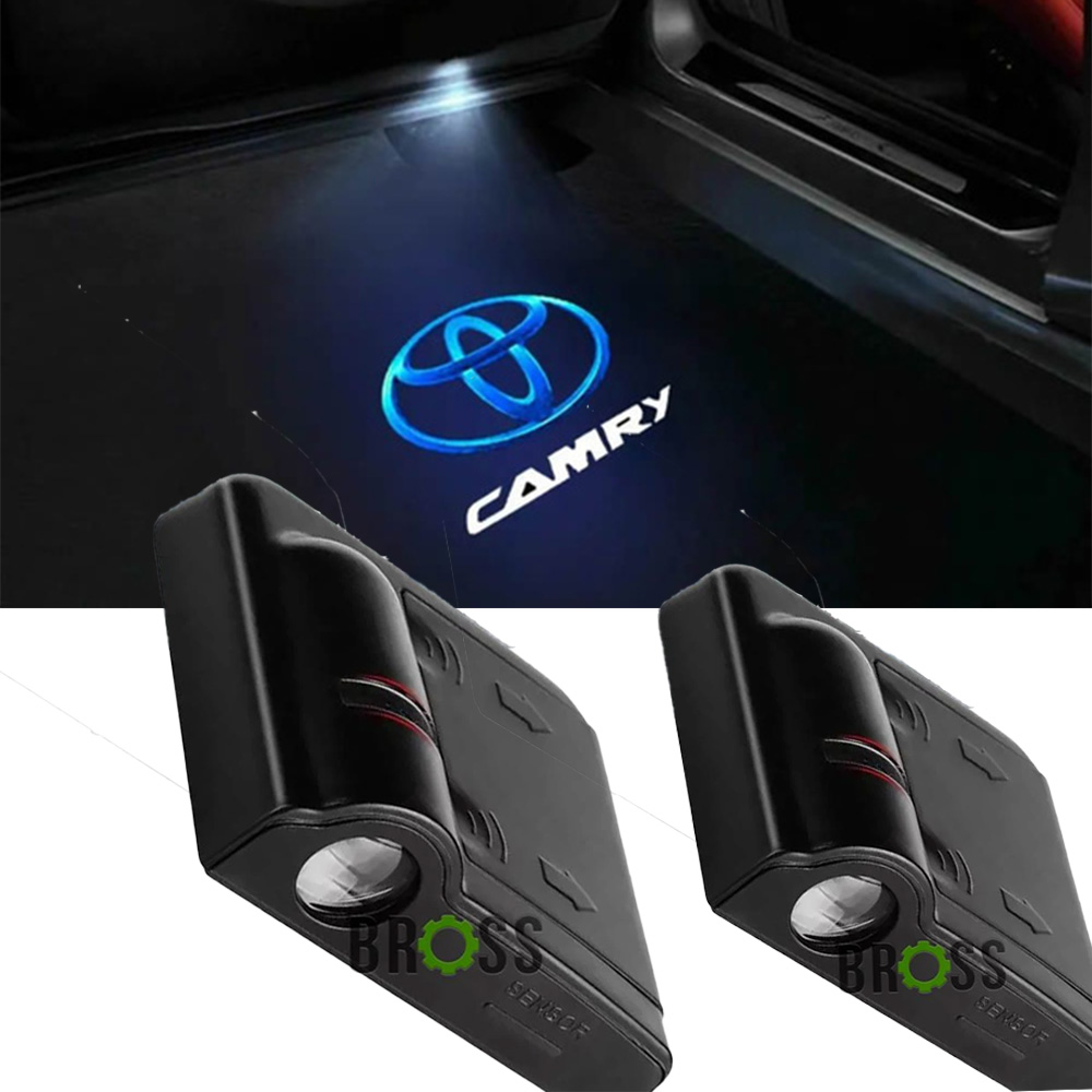 Проекция LED подсветка логотипа для дверей Toyota Camry (универсальный комплект 2 шт.)