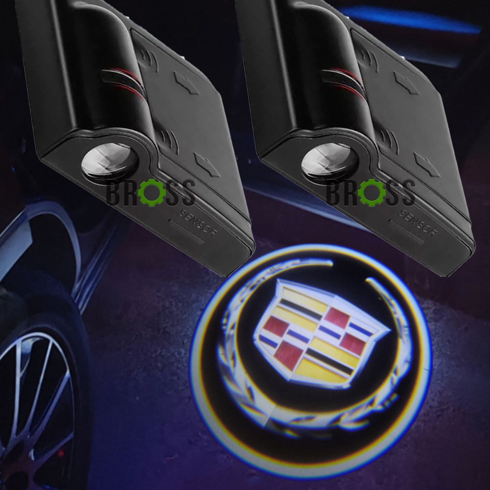 LED проекция подсветка логотипа для дверей Cadillac (универсальный комплект 2 шт.)