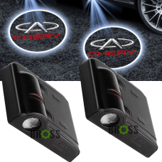 Проекция подсветка логотипа для дверей Chery LED (универсальный комплект 2 шт.)