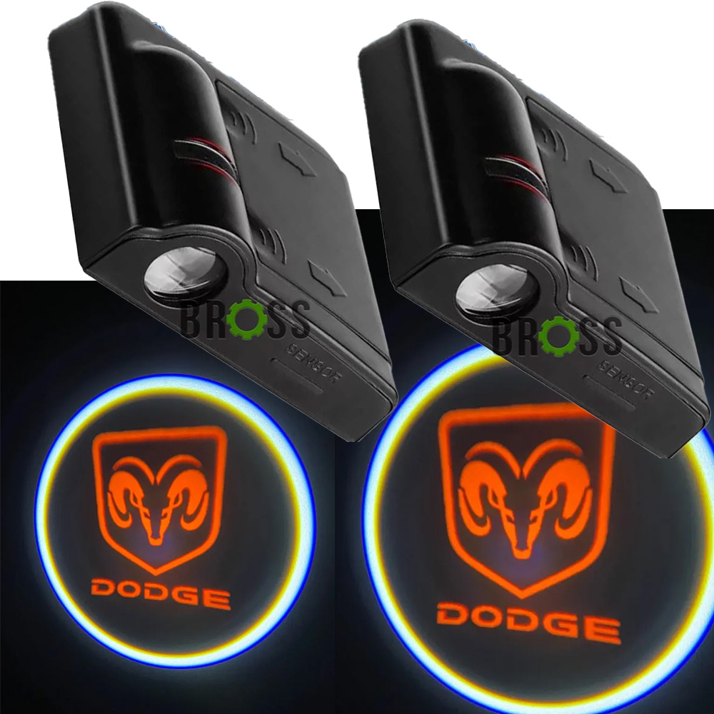 Проекция LED подсветка логотипа для дверей DODGE (универсальный комплект 2 шт.)